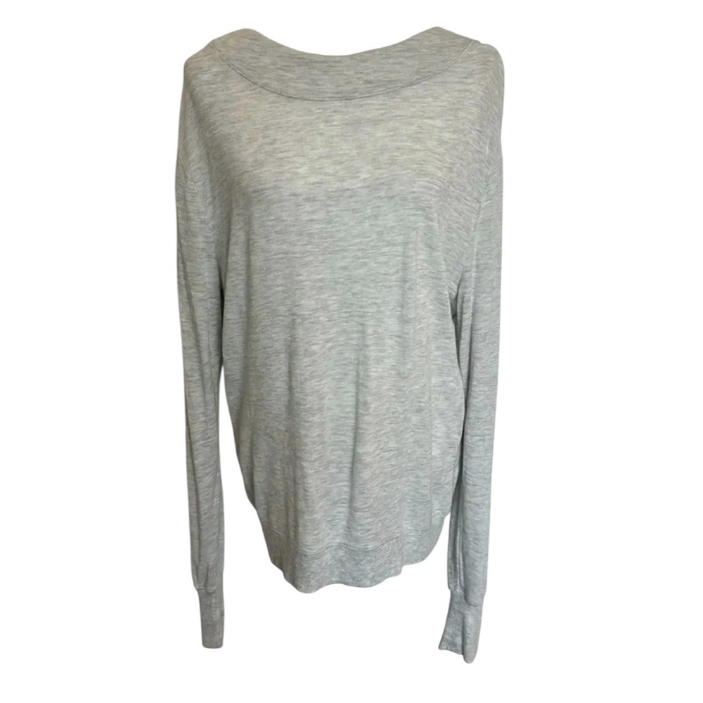 Athleta STUDIO BOATNECK SWEATSHIRT Size M Light Gray Heather